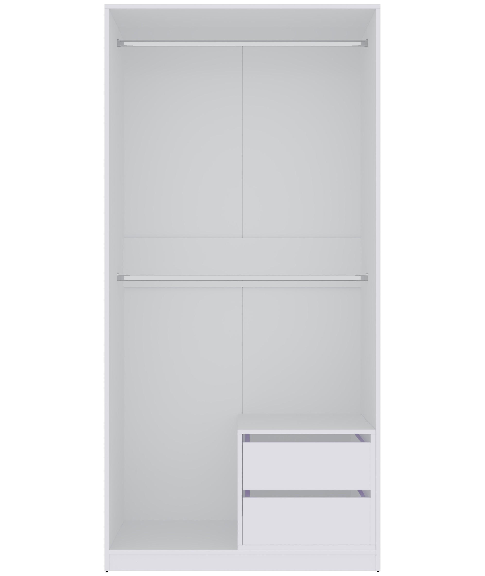 OFFENER-KLEIDERSCHRANK TRES 12B Weiß 100/206/51 cm - Weiß, Holzwerkstoff (100/206/51cm) - Marmex Möbel