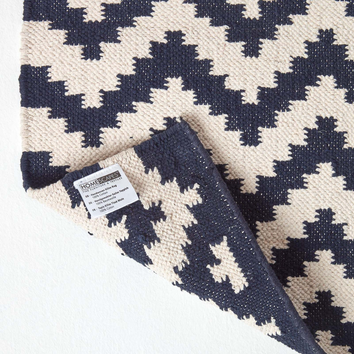 KELIM-TEPPICH Casablanca handgewebt 90/150 cm - Dunkelblau, Textil (90/150cm) - Homescapes