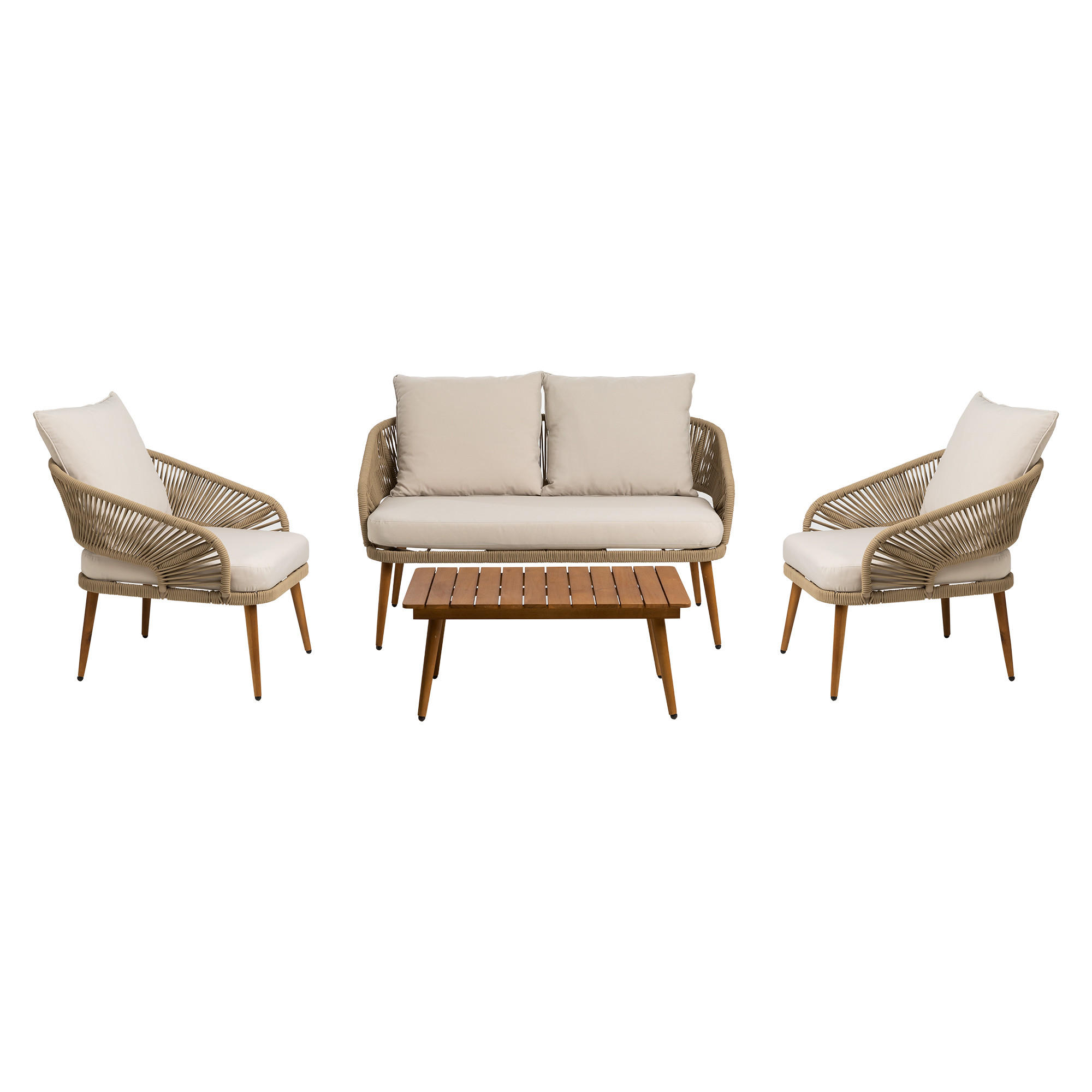 GARTENSET Cascade Natur - Braun, Metall - Kenay Home