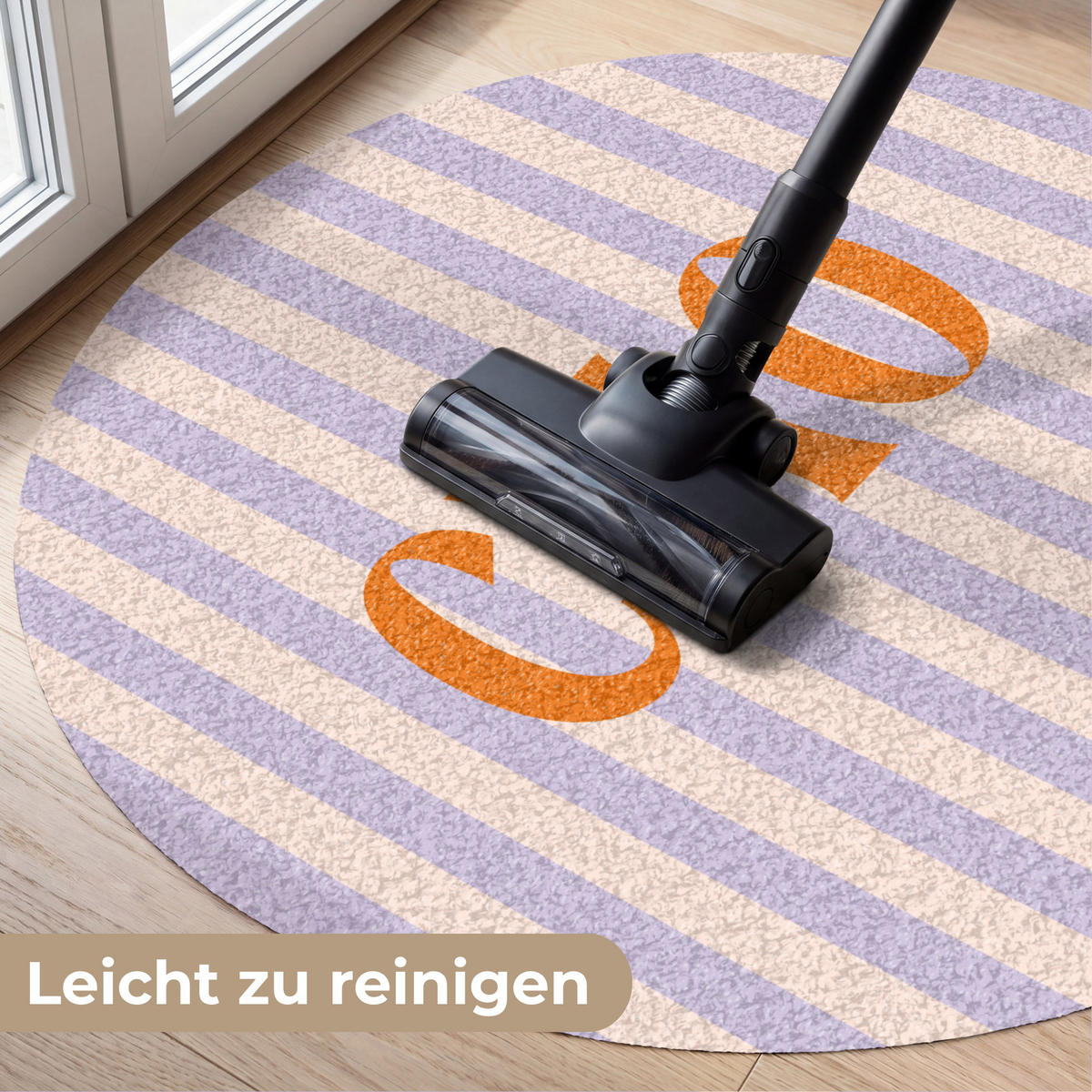 ROHOŽKA Ciao - Citát - Pastelové barvy - Pruhy 90x90 cm - šeříková, textil/umělá hmota (90/0.4cm) - MuchoWow
