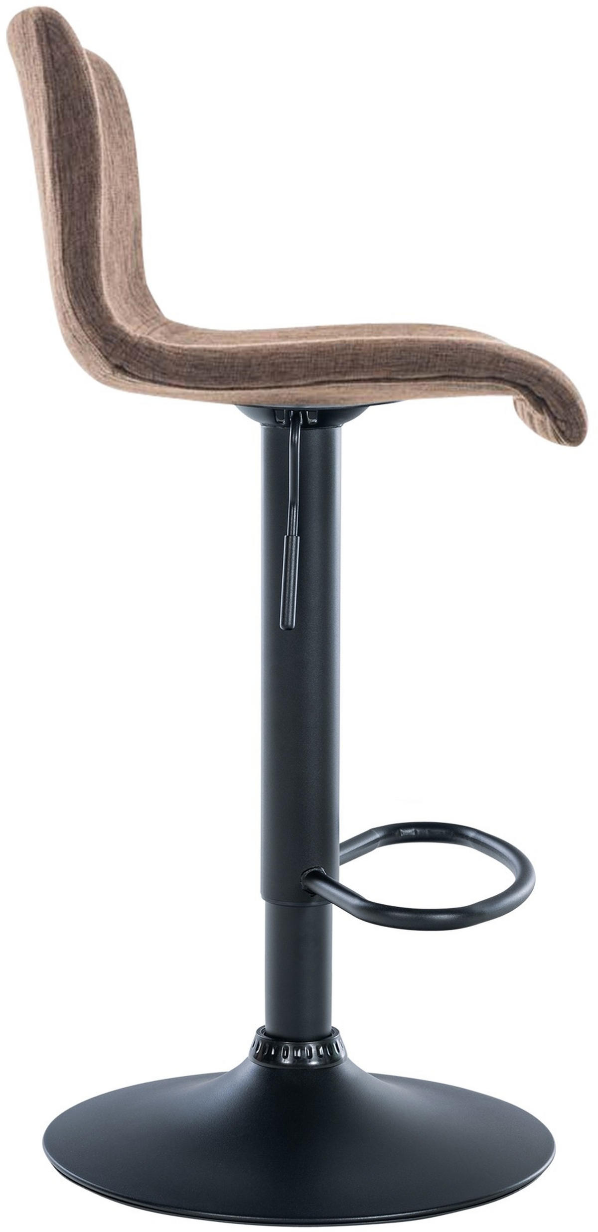 BARHOCKER Pesan Stoff Braun Schwarz - Braun, Textil/Metall (39/84/36cm) - DELUKE