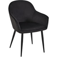 ARMLEHNENSTUHL Samt schwarz - Schwarz, Textil/Metall (60/84/60cm) - CLP