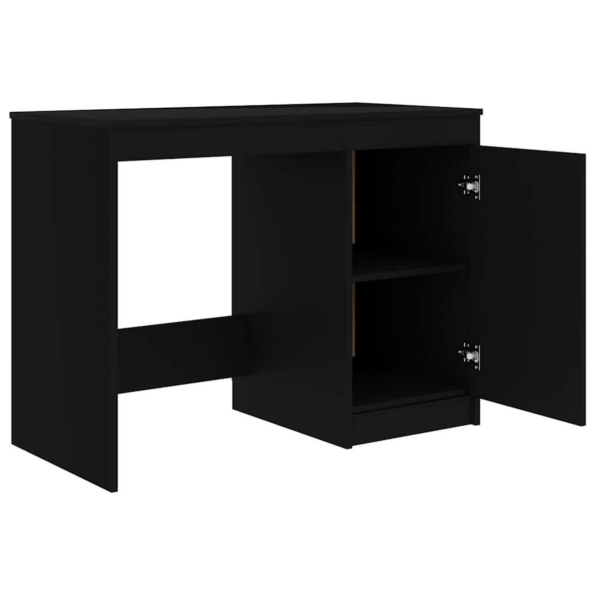 SCHREIBTISCH mit 1 Schrank 100/50/76 cm aus Holzwerkstoff Schwarz - Schwarz, Holz (50/100/76cm) - vidaXL