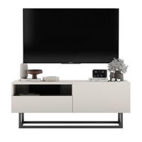 TV-SCHRANK Enjoy Kaschmir matt mit Metallrahmen Schublade 120 cm - Kaschmir/Schwarz, Holzwerkstoff/Metall (120/46/35cm) - Meble Lindner