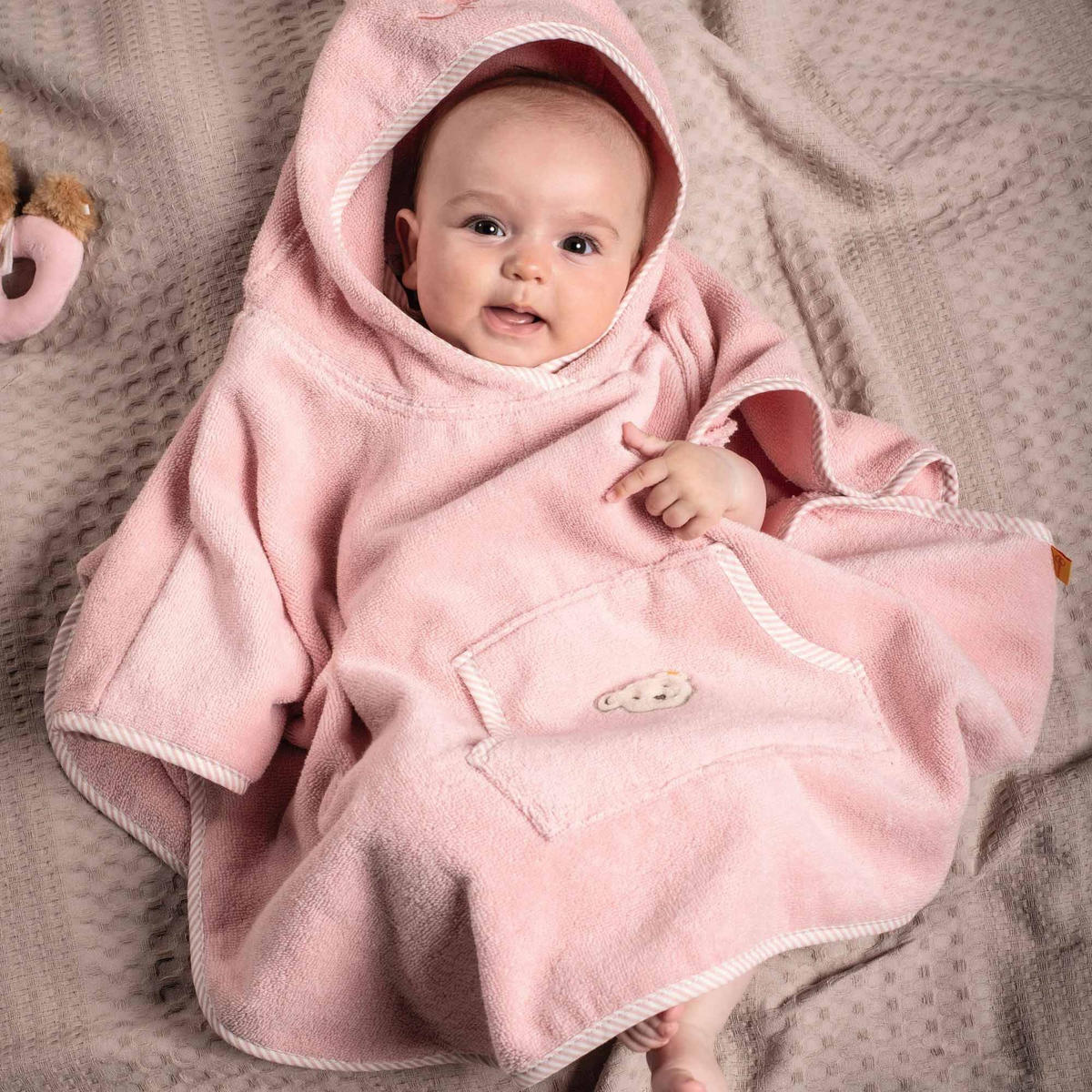 BADEMANTEL Unisex Rosa Baumwolle - Rosa, Textil (Einheitsgrößenull) - Steiff