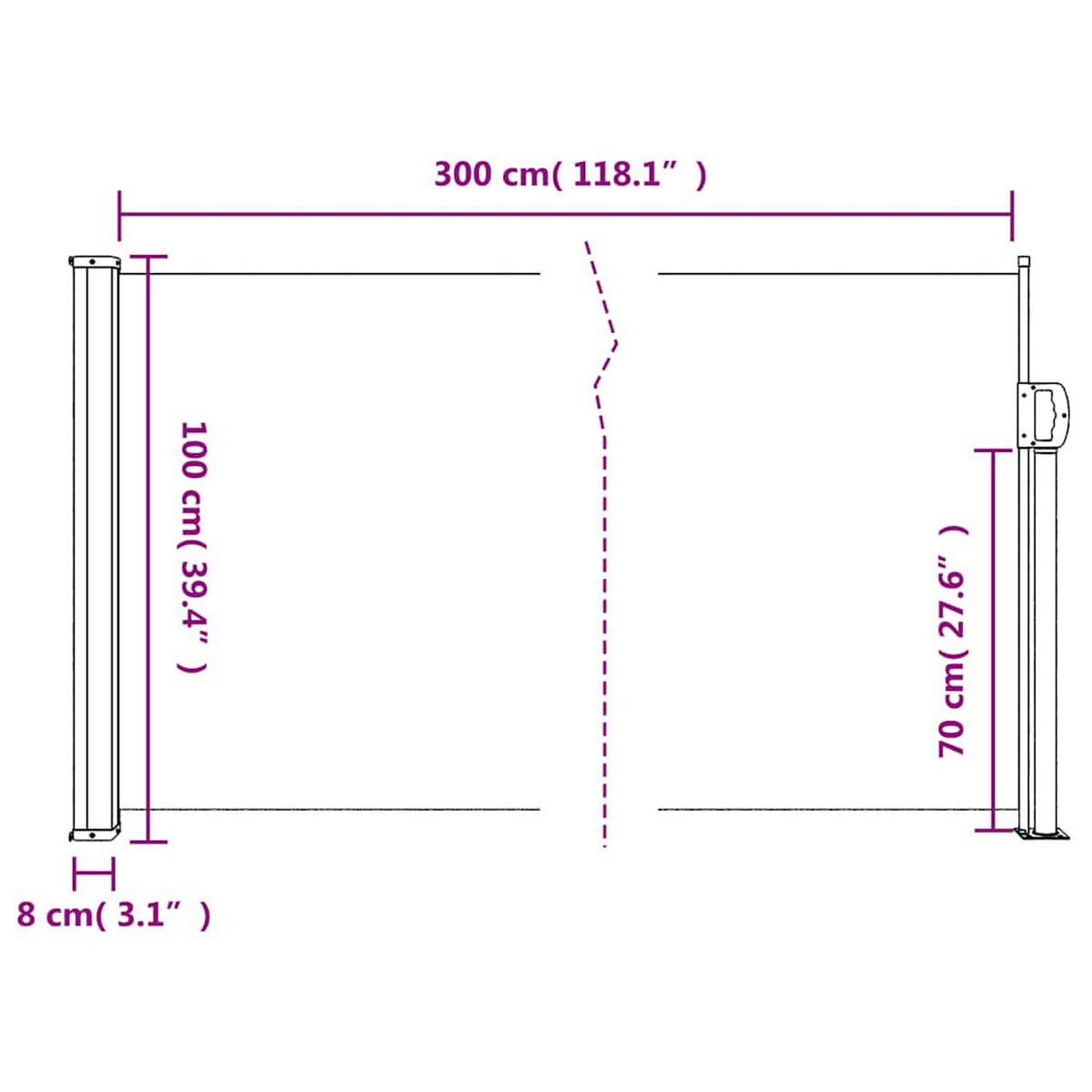 SEITENMARKISE Ausziehbare Anthrazit 100/300 Cm - Anthrazit, Textil (100/300cm) - vidaXL