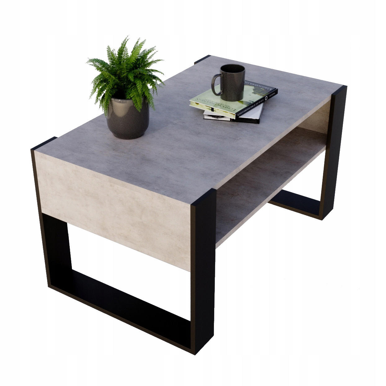 COUCHTISCH Karo92 92/45/53,6 - Schwarz/Grau, Holzwerkstoff (54/92/45cm) - RAUMHIRSCH FURNITURE