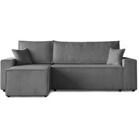 ECKSCHLAFSOFA mit Schlaffunktion Hektor grau - Schwarz/Grau, Kunststoff/Textil (247/152cm) - Beautysofa