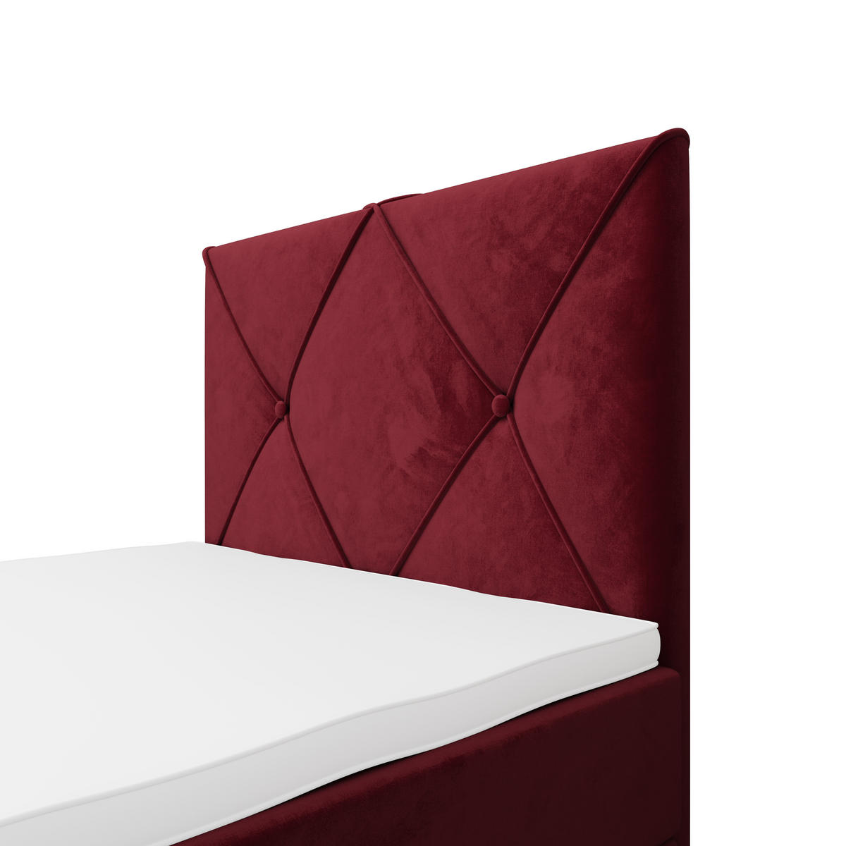 BOXBETT ALTEA 90x200 Monolith 59, mit Matratze H3, Bonell und Topper, Rot - Rot, Holz/Kunststoff (90/200cm) - Bedante