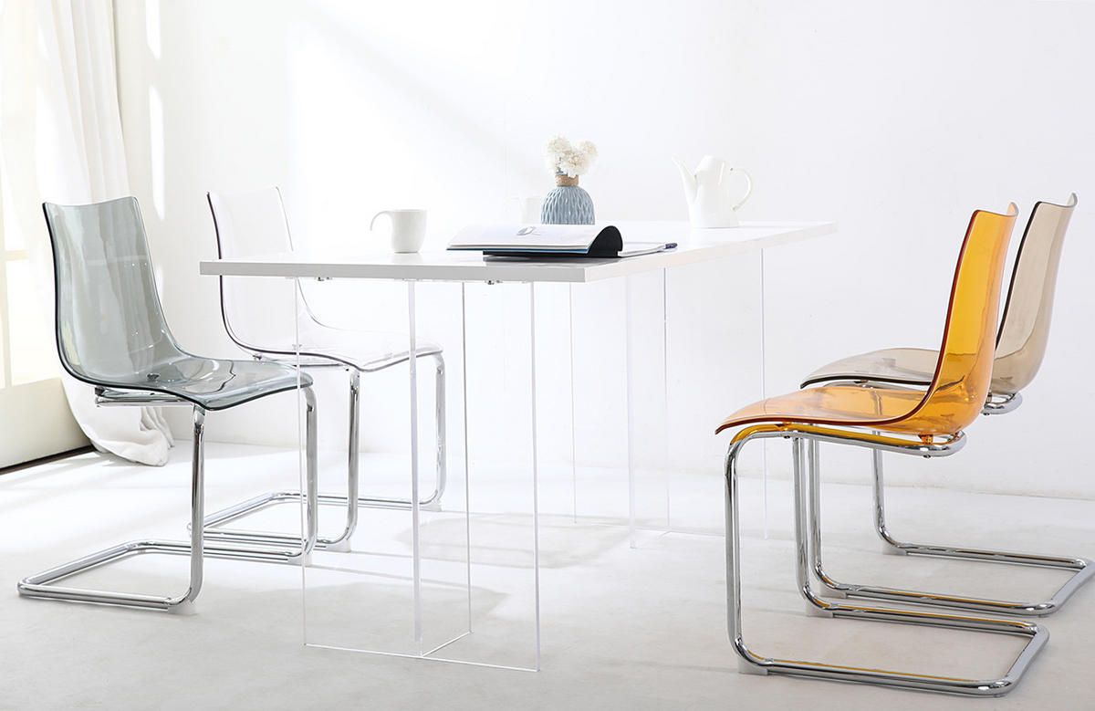 FREISCHWINGER - Kunststoff / Eisen, 2er-Set - Chromfarben/Transparent, Kunststoff (47/82/51cm) - home24