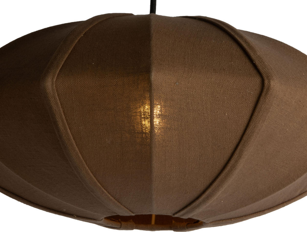 HÄNGELAMPE Paris Disc - Braun - 22 cm - Braun, Textil (50/50/22cm) - Leitmotiv