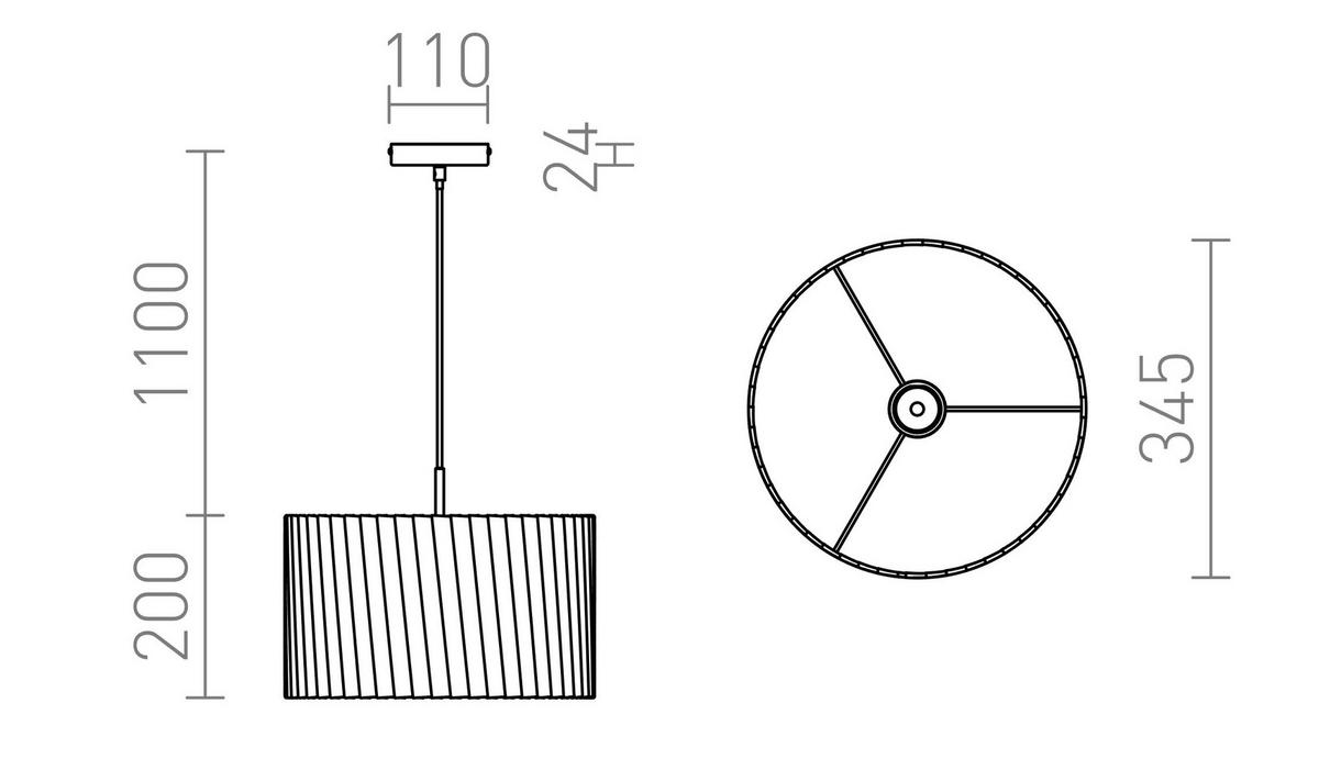 PENDELLEUCHTE GLAMOUR 35/20 Schwarz 15 W - Schwarz, Metall (30/30/120cm) - Rendl