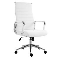 SCHREIBTISCHSTUHL OFFICE COMFORT HB Kunstleder Weiß - Silberfarben/Weiß, Textil/Metall (57/120/53cm) - SVITA