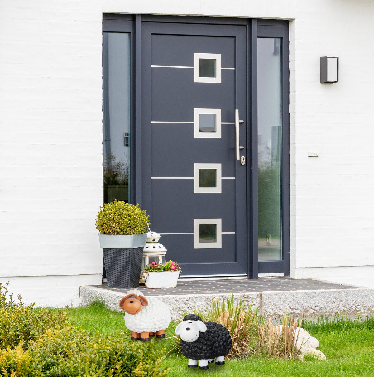 GARTENFIGUR Schaf - Multicolor, Keramik (24/33/44cm) - Relaxdays