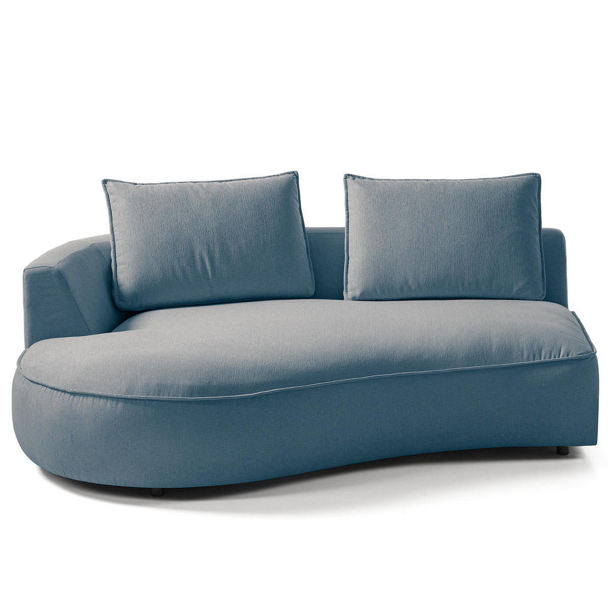 OTTOMANE - modular - Blau/Schwarz, Kunststoff/Textil (196/82/146cm) - home24