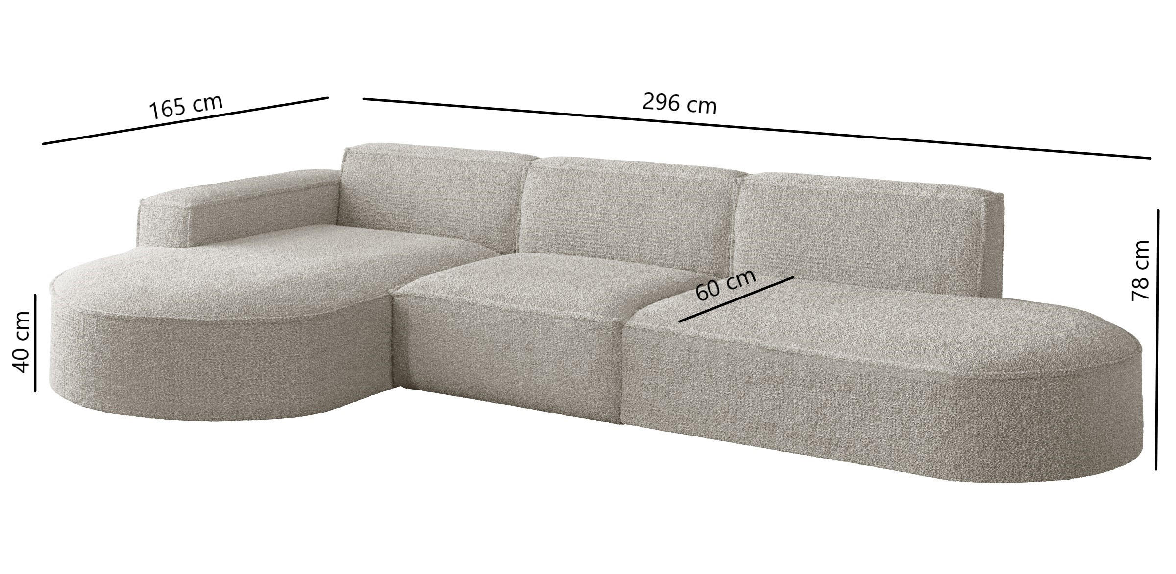 Thumbnail - Kaiser Möbel Ecksofa, Champagner, Holz, einzeln stellbar, L-Form,L-Form, 296x165 cm, Wohnzimmer, Sofas & Couches, Wohnla...