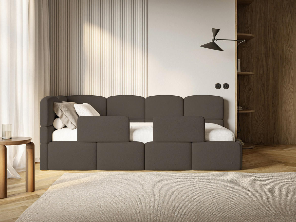 KINDERBETT Cloudy Braun 120 x 200 cm - Schwarz/Braun, Kunststoff/Textil (120/200cm) - Selsey