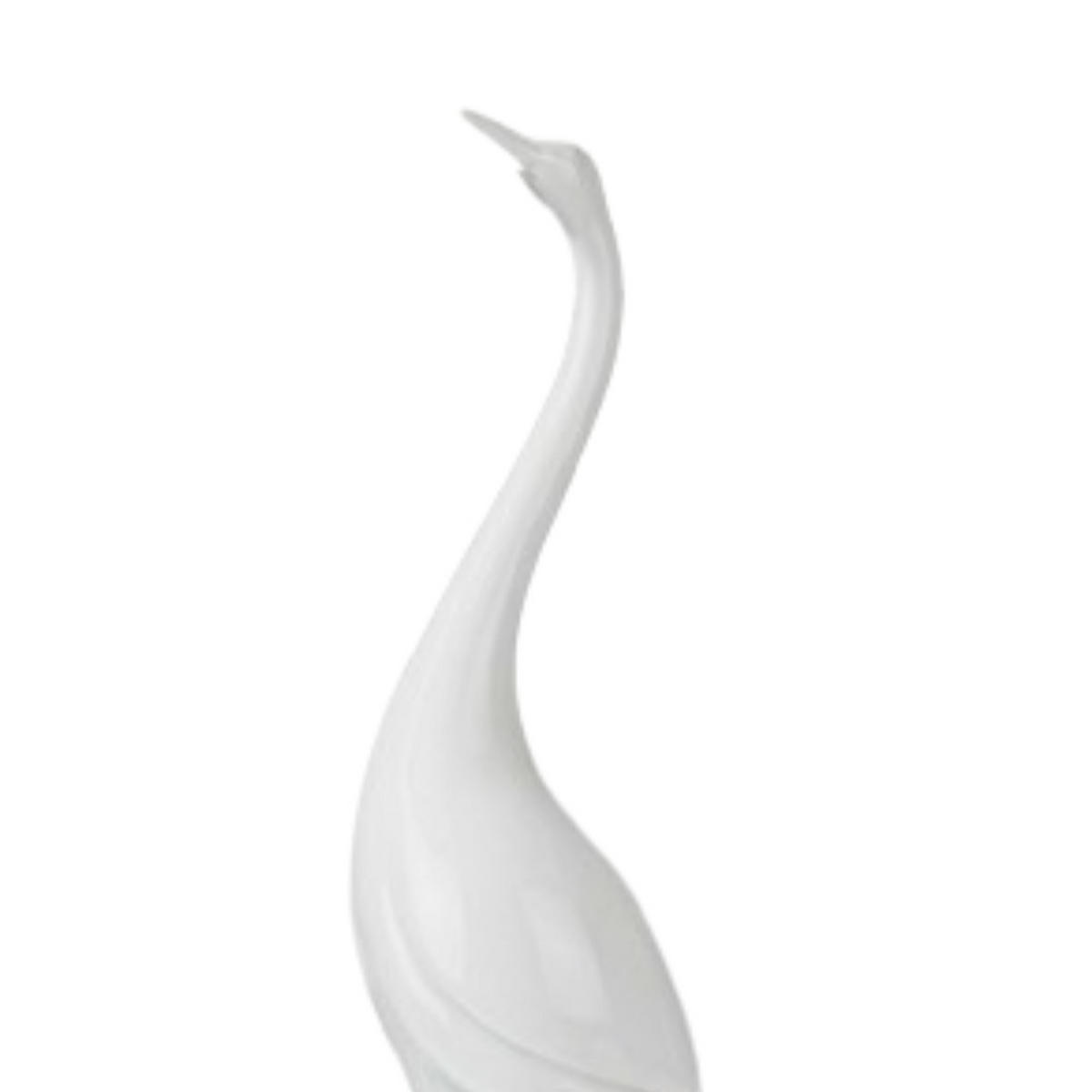 DEKO SKULPTUR Kranisch Weiß Polyresin Handbemalt Modern - Weiß, Keramik (12.5/17/62.5cm) - COCOMaison