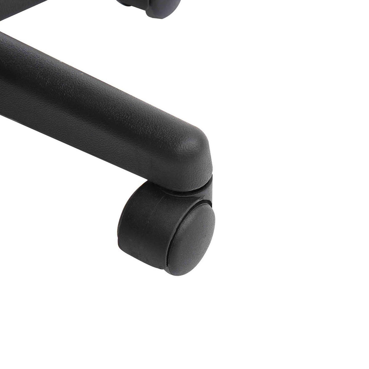 ROLLHOCKER Höhenverstellbarer Drehhocker Arbeitshocker mit Rädern Kunstleder - Schwarz, Leder (38/55/35cm) - HOMCOM