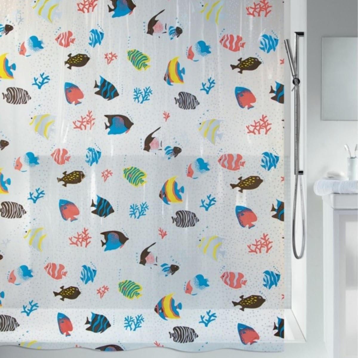 DUSCHVORHANG PEVA Fisch 180 x 200 cm mehrfarbig - Multicolor, Kunststoff (25/2cm) - MCBOSON