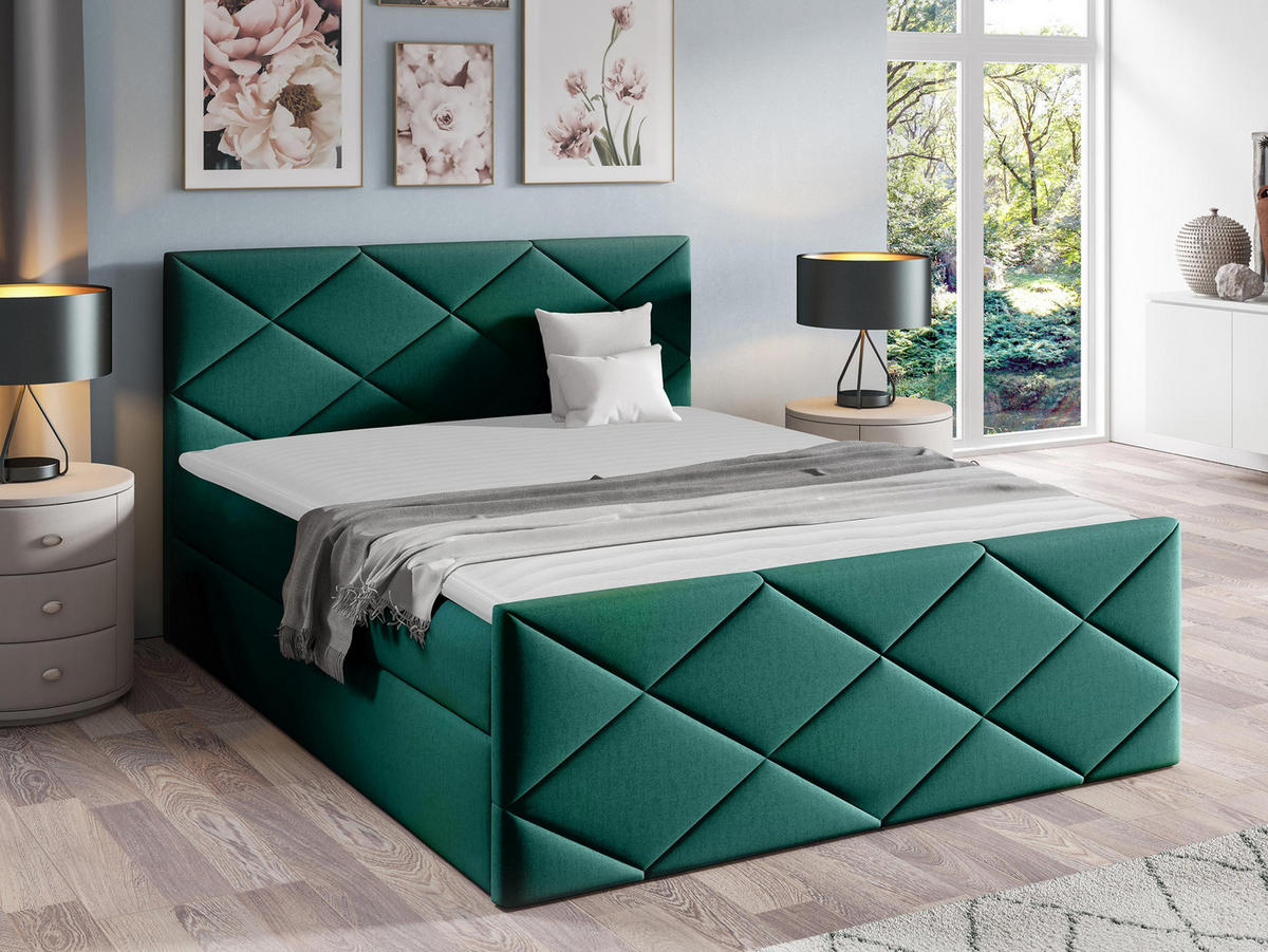 BOXBETT Herkules - Jadegrün, Holz (160/200cm) - MIRJAN24