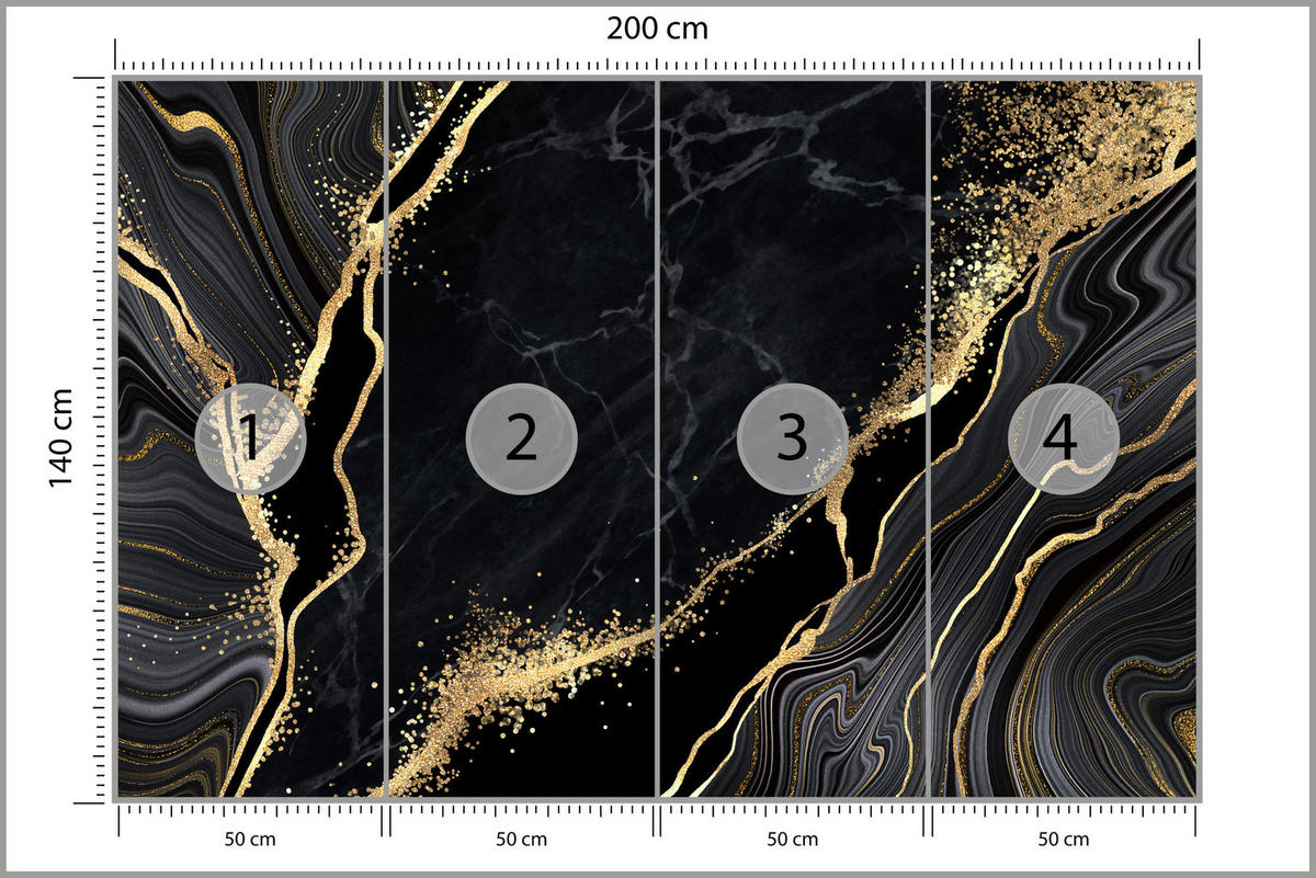 FOTOTAPETE Abstrakter Marmor Muster Glamour 200x140 - Gelb/Beige, Papier (200/140cm) - Muralo