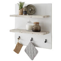 KÜCHENREGAL weiß Pinie Landhaus, Küche Wandregal 60 x 65 cm Gewürzregal - Weiß, Holzwerkstoff (60/65/20cm) - Furn.Design