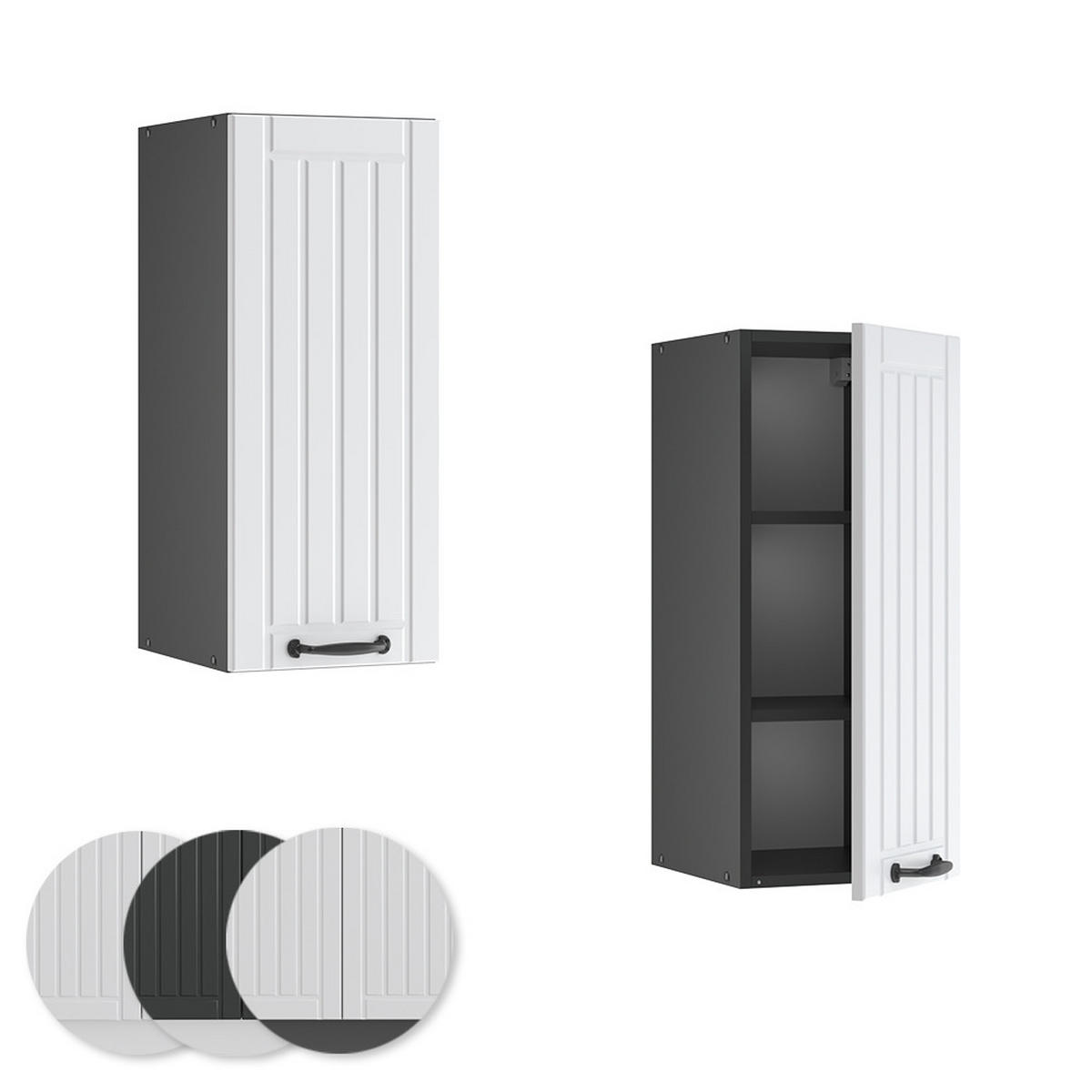 HÄNGESCHRANK Fame-Line Weiß Landhaus 30 cm - Anthrazit/Weiß, Holzwerkstoff (30/72/34.1cm) - Vicco
