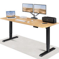 SCHREIBTISCH Elektrisch Höhenverstellbarer HomePro 200x80cm Schwarz/Eiche mit Memory-Funktion, Anti-Kollisions Technologie - Eichefarben/Schwarz, Holzwerkstoff (80/200/62cm) - Desktronic
