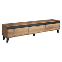 TV-ELEMENT Nord - Eiche Wotan/Schwarz, Holzwerkstoff/Kunststoff (185/42/38cm) - MIRJAN24