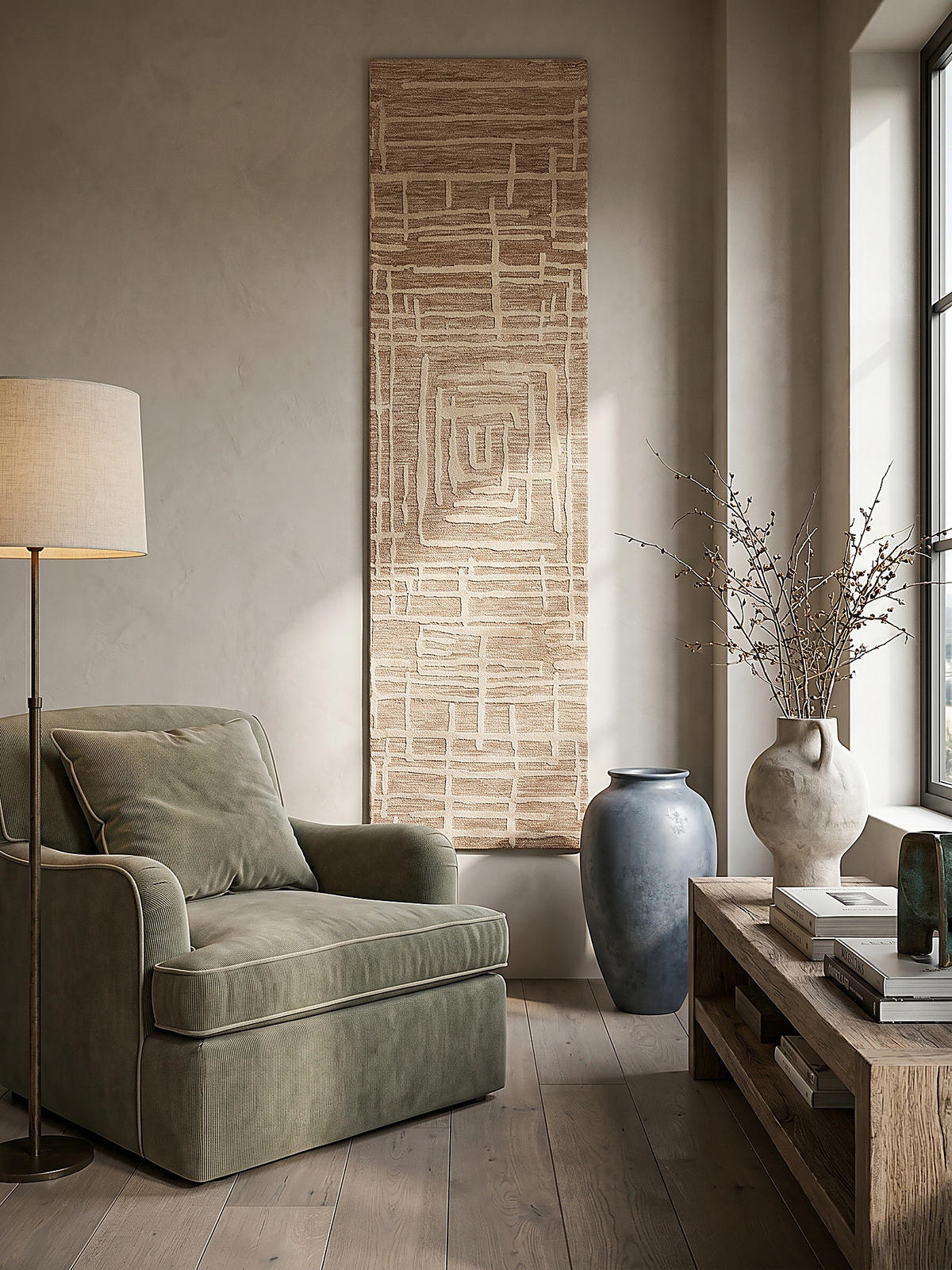 TEPPICH ARLEN, geometrisch, Senfgelb, 80 x 300 cm - Goldfarben, Textil (80/300cm) - KADIMA DESIGN