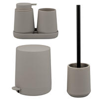 BAD-ACCESSOIRES-SET TESERO, Soft-Touch, braun - Braun, Kunststoff (22.5/25.5/25cm) - eluno
