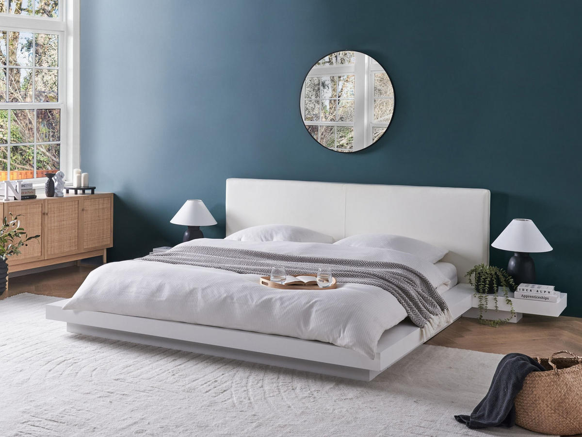 WASSERBETT 180/200 cm Weiß Zen - Weiß, Holzwerkstoff (180/200cm) - Beliani