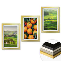 WANDBILDER 3er Set - 20x30 cm Goldrahmen - Italienische Landschaft mit Orangen - Goldfarben, Kunststoff (20/30cm) - ArtPrintCave
