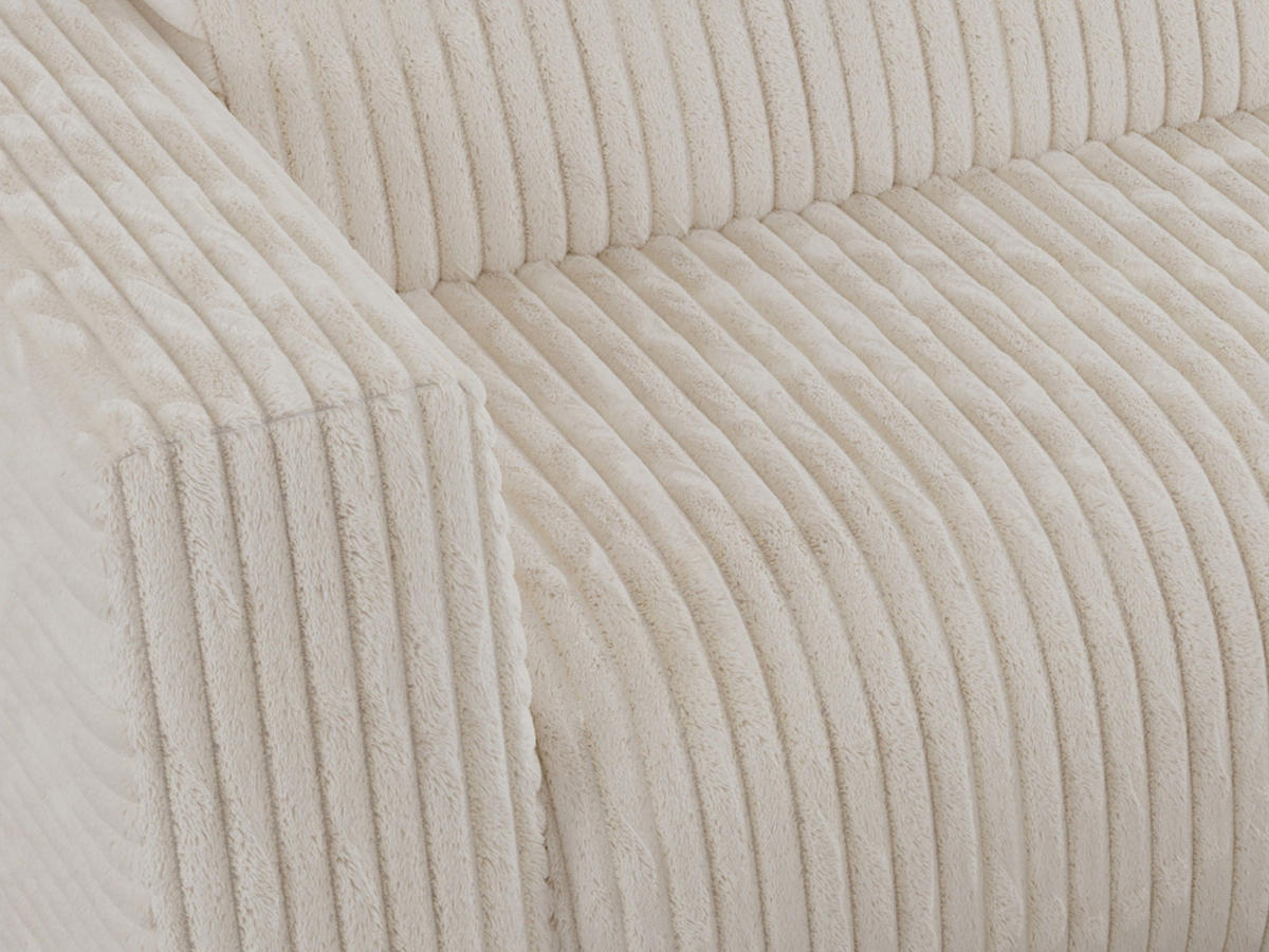 ECKSOFA PASADENA Beige Cord - Rechts Seite - Beige/Schwarz, Kunststoff/Textil (180/288cm) - MKS
