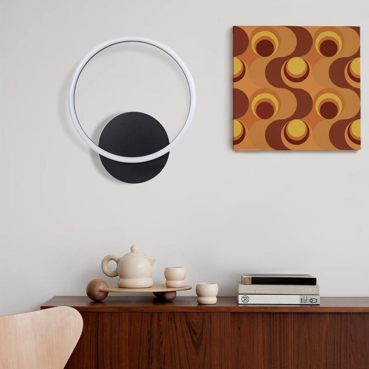 LED-DECKENLEUCHTE Majewski 30/35/5cm - Schwarz, Metall (35/30/5cm) - Nettlife