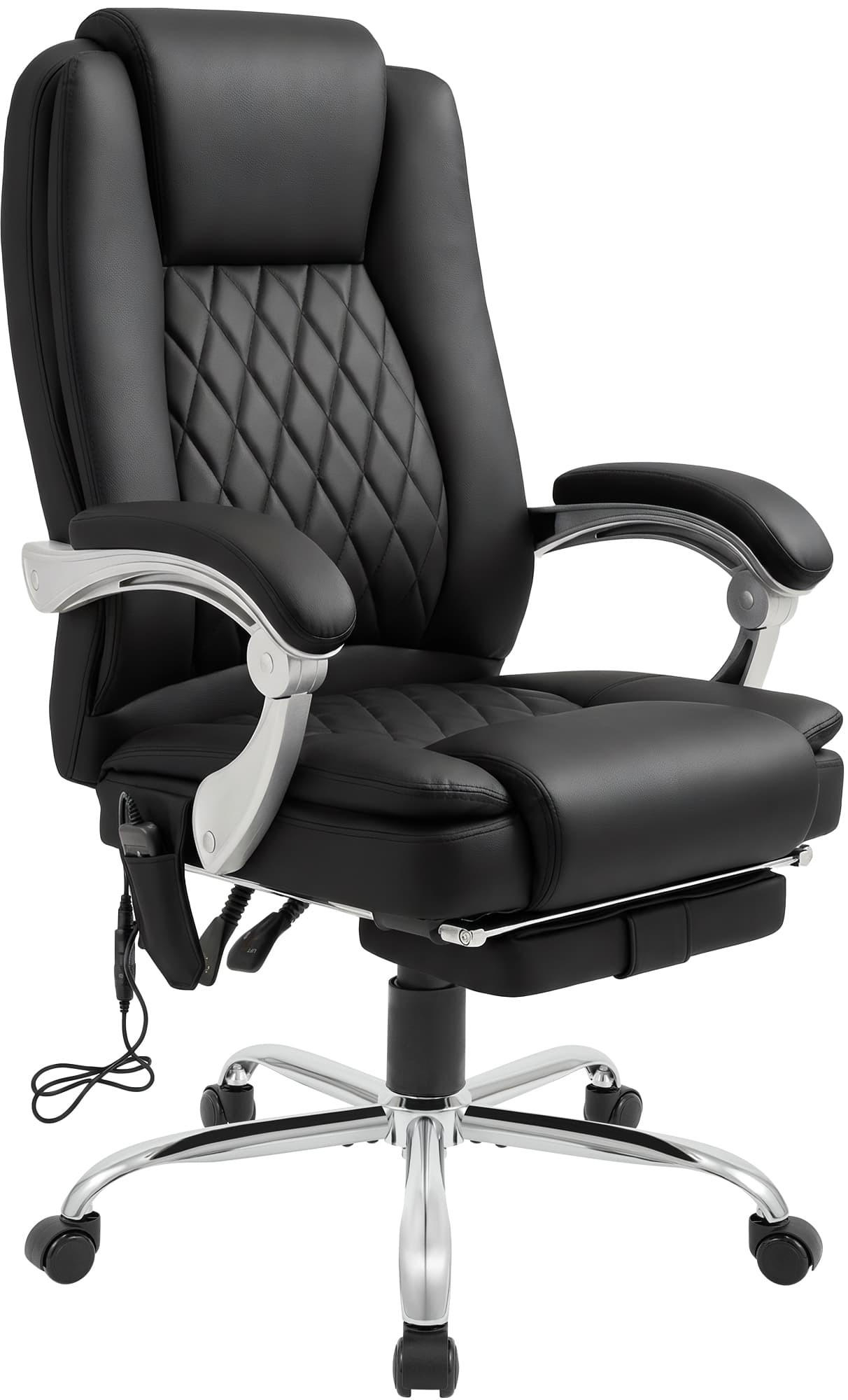 CHEFSESSEL Lederlook Schwarz - Chromfarben/Schwarz, Textil/Metall (67/110/70cm) - CLP