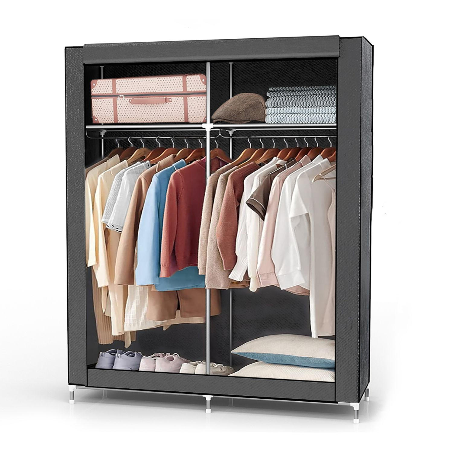 Intirilife Faltschrank Grau 108x170x45 cm