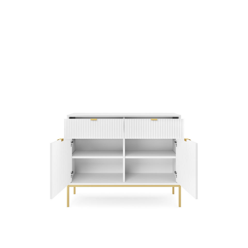 Thumbnail - DomoHome Kommode, Weiß, Gold, Holzwerkstoff, Rechteckig,Rechteckig, 104x83x39 cm, Wohnzimmer, Kommoden & Sideboards, Kom...