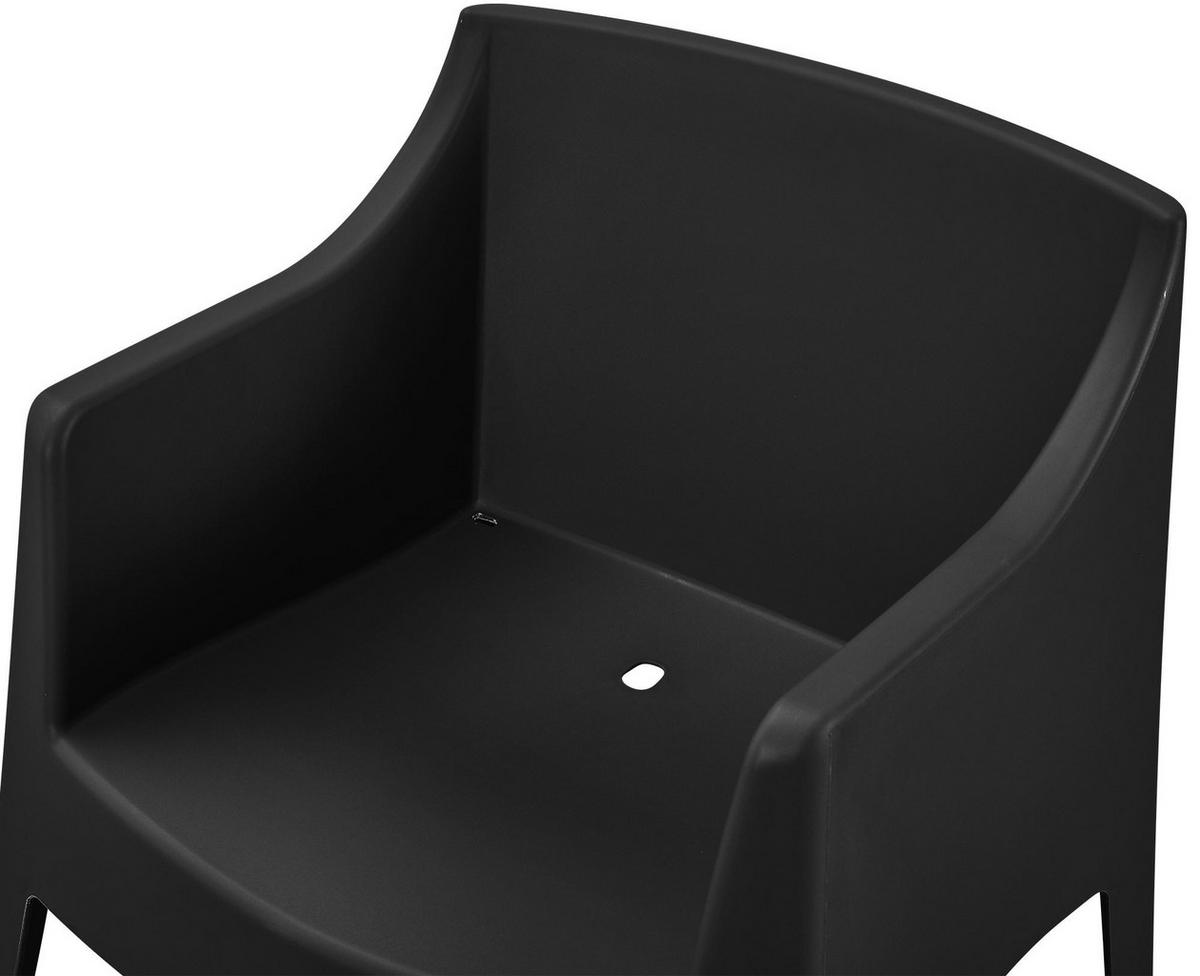 GARTENSTUHL Henri 4er Set 73x57x78cm Kunststoff Schwarz Stapelstuhl - Schwarz, Kunststoff (73/78/57cm) - DELUKE