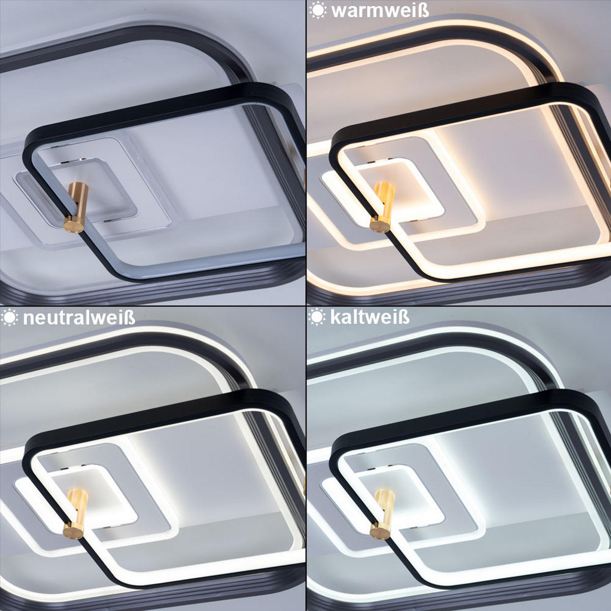 LED DECKENLEUCHTE Metall Schwarz opal - Schwarz, Metall (52/48/9.5cm) - Globo Lighting