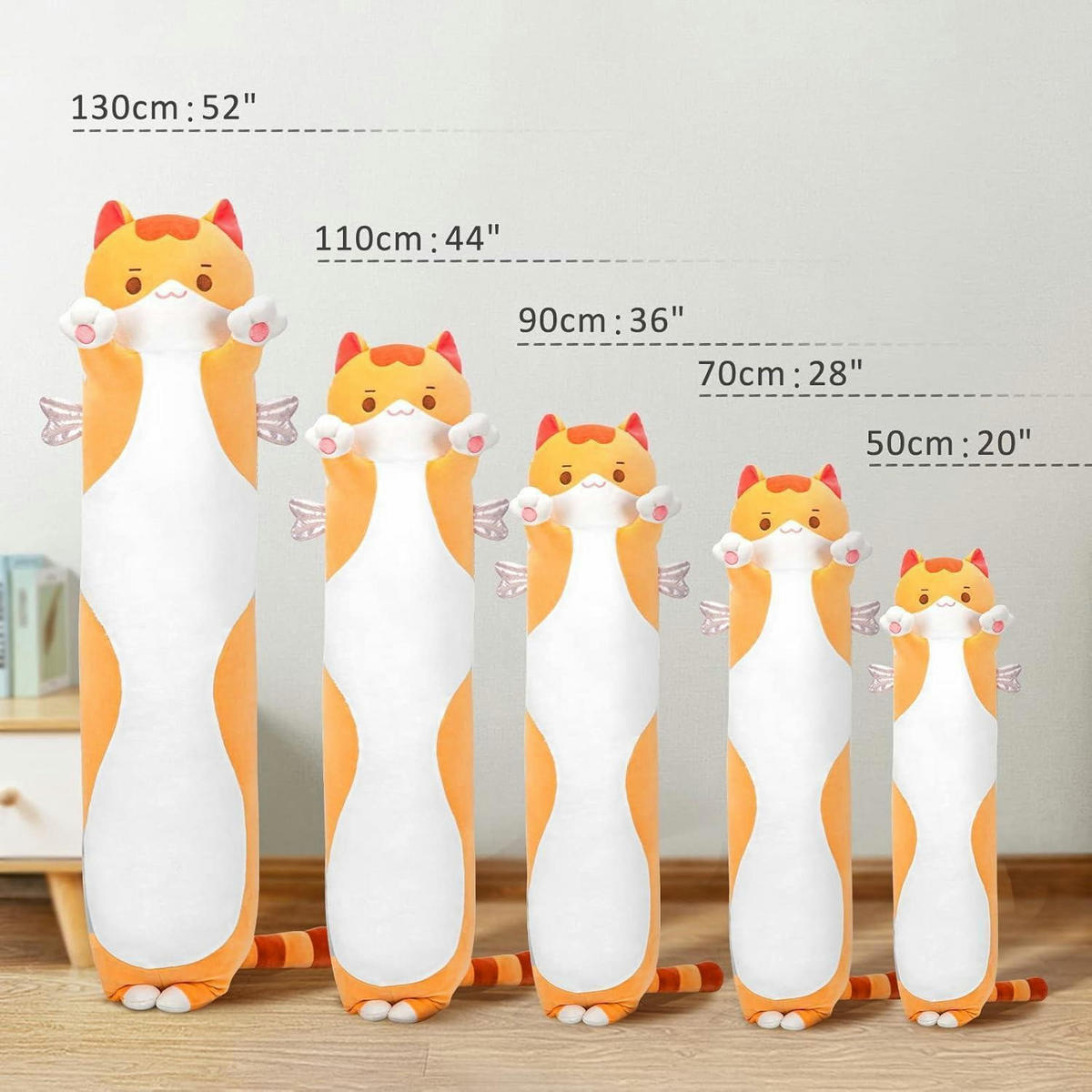PLÜSCHKISSEN Katze Orange 70 cm - Orange, Textil (20/35cm)