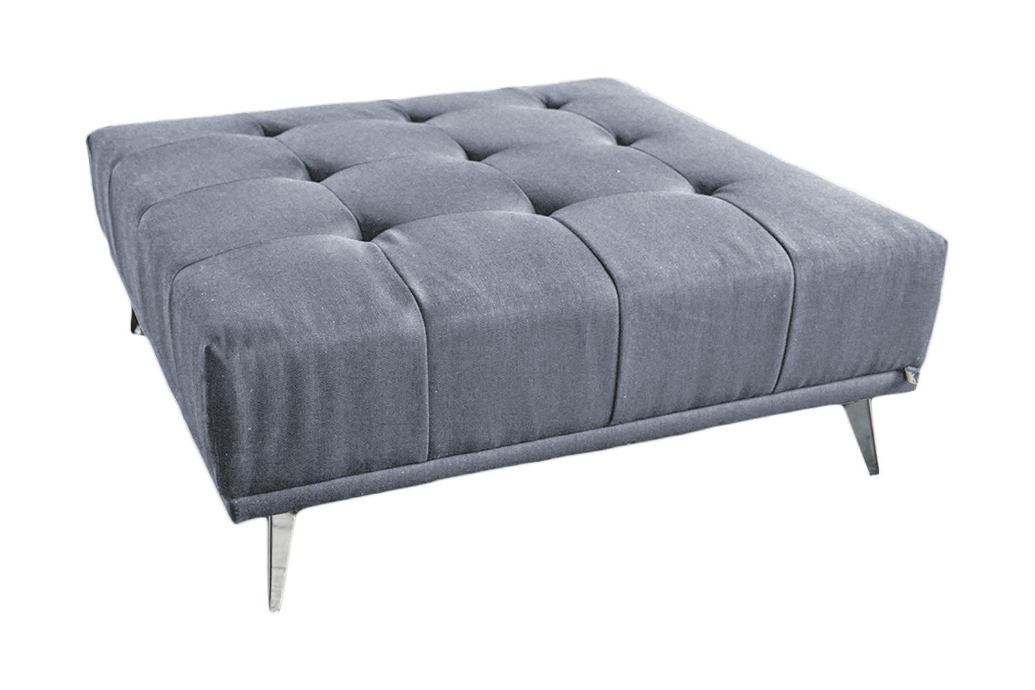 HOCKER WIOLO Hellgrau Webstoff - Silberfarben/Hellgrau, Textil (110/42/110cm) - KAWOLA