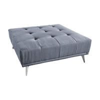 HOCKER WIOLO Hellgrau Webstoff - Silberfarben/Hellgrau, Textil (110/42/110cm) - KAWOLA