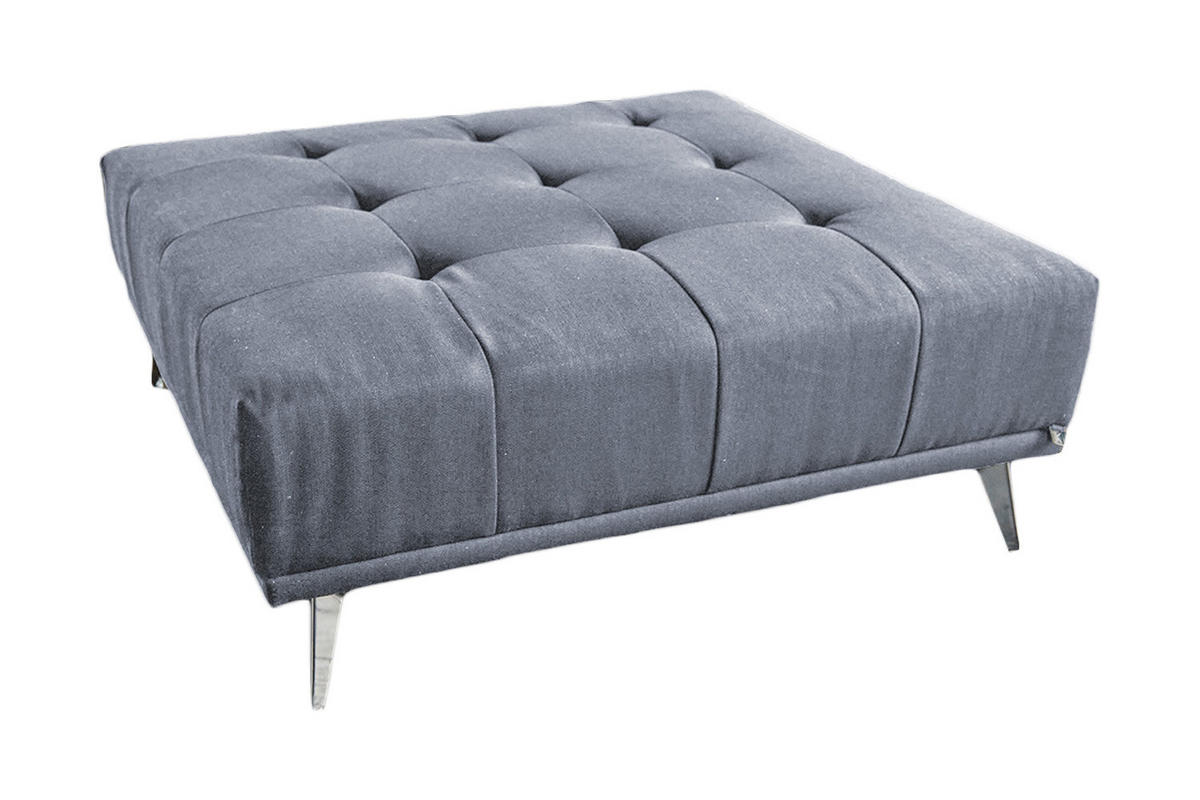 HOCKER WIOLO Hellgrau Webstoff - Silberfarben/Hellgrau, Textil (110/42/110cm) - KAWOLA