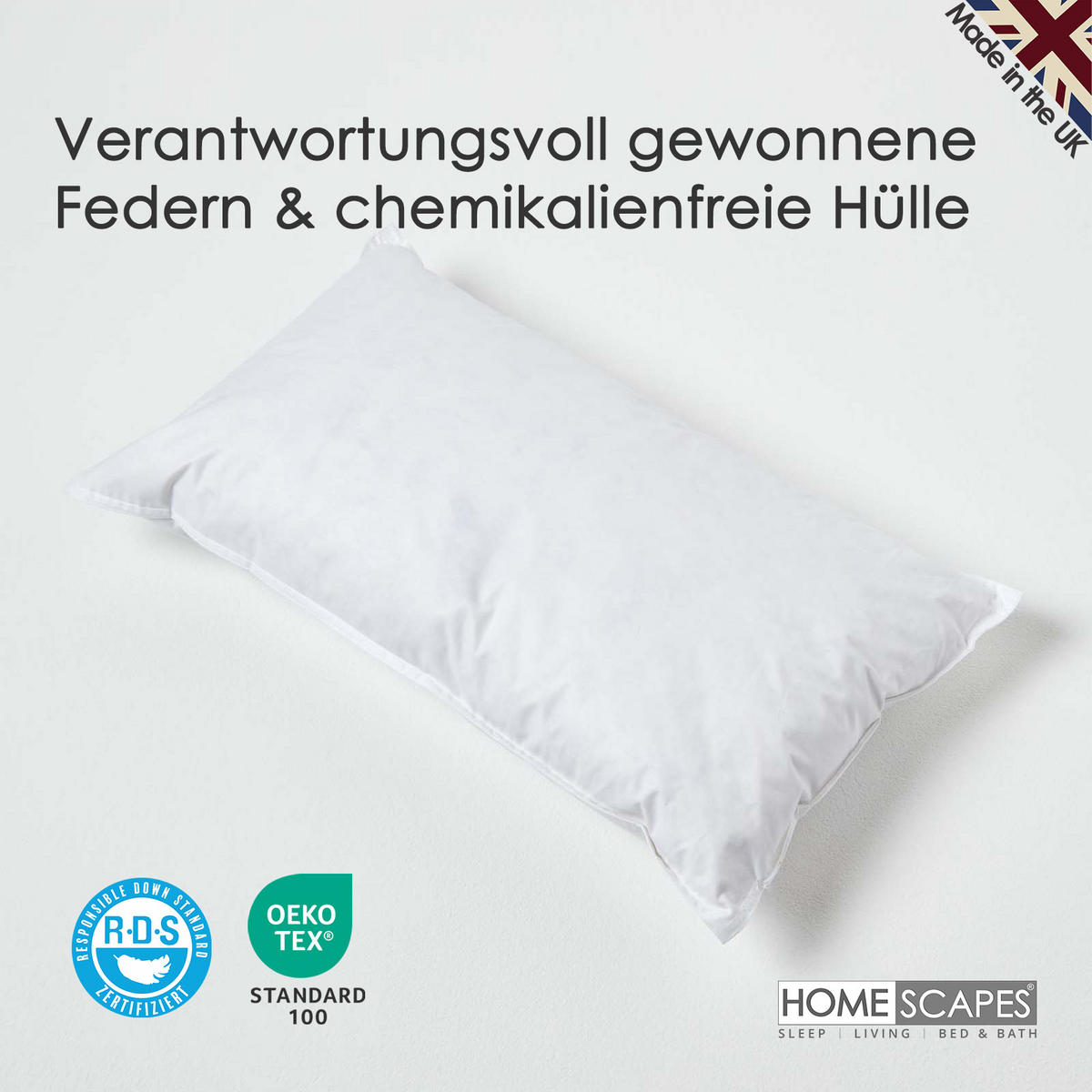 FÜLLKISSEN 30/50 cm – Entenfedern - Weiß, Textil (30/50cm) - Homescapes