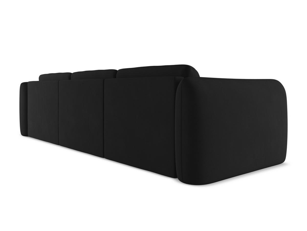 ECKSOFA Rechts Chenille Stoff Schwarz - Schwarz, Kunststoff/Textil (290/170cm) - Makamii
