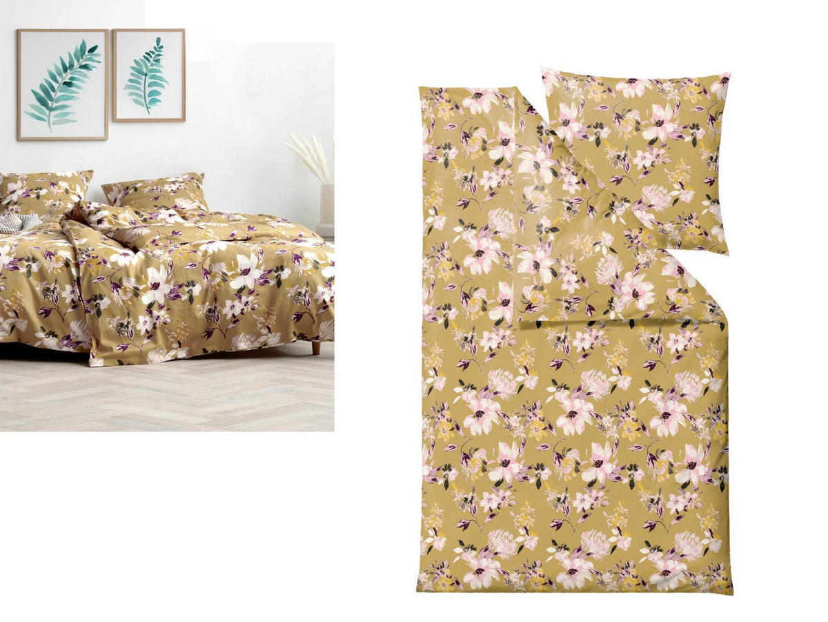 BETTWÄSCHE History Bloom gelb 135/200 cm Bio-Baumwolle - Goldfarben, Textil (135/200cm) - Södahl