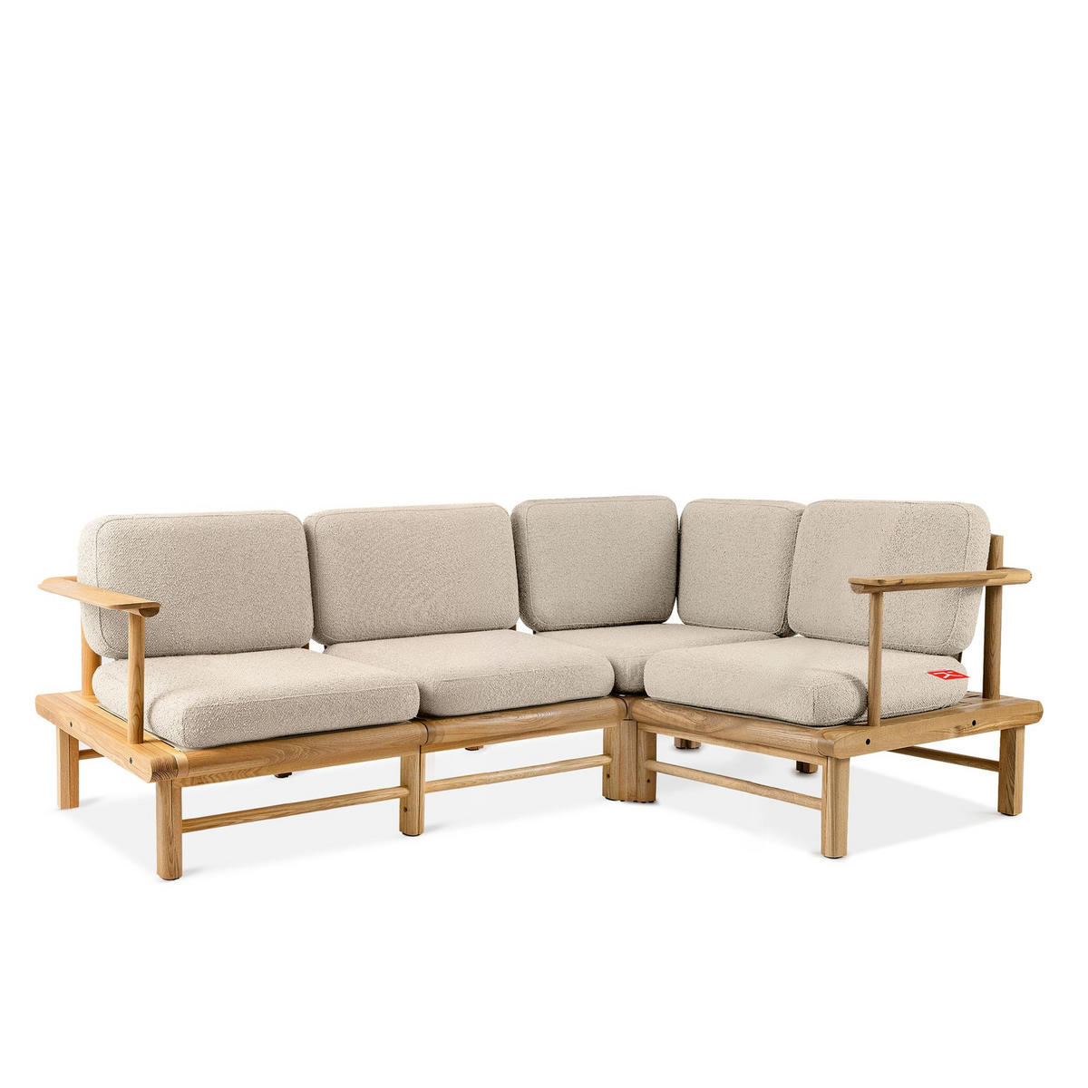 LOUNGESOFA ATREDA rechts - Creme, Holz/Textil (230/74/160cm) - KONSIMO®