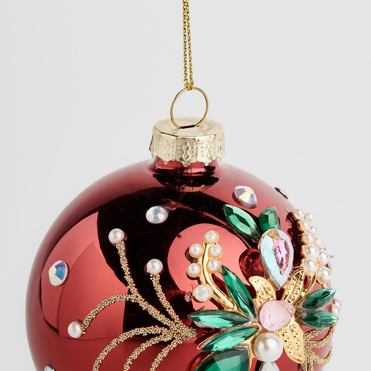 WEIHNACHTSKUGEL Glas CRISTINO, Ø80 mm, Rot, Christbaumkugeln, Weihnachtsdeko Xmas, Christmas Deko - Rot, Glas (8/8/8cm) - home&you